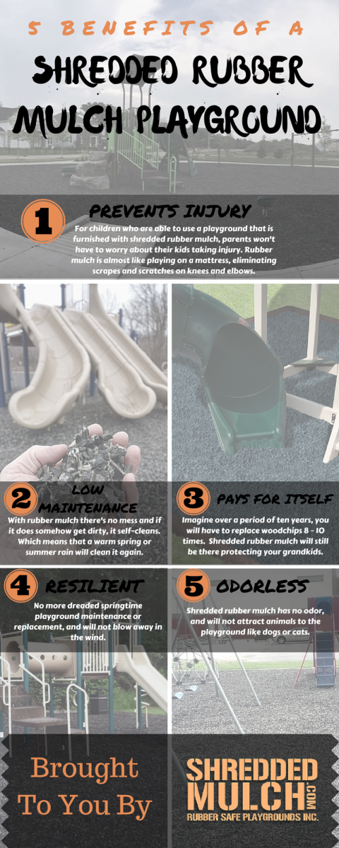 5 Benefits Of A Shredded Rubber Mulch Playground (Infographic) Shredded Rubber Mulch Playground